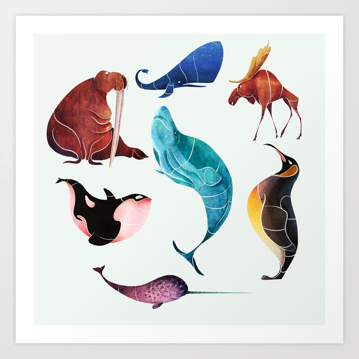 Arctic Animals Art Print