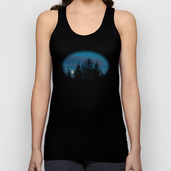 Full moon in the firs Unisex Tank Top