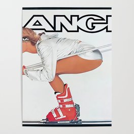 Lange Ski Girl  Poster | Powder, Graphicdesign, Advertisement, Skiing, 90S, Lange, 80S, 1990S, Ski, Retro 