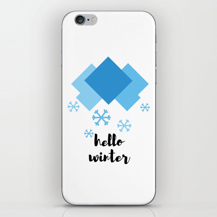 Hello winter in blue iPhone Skin