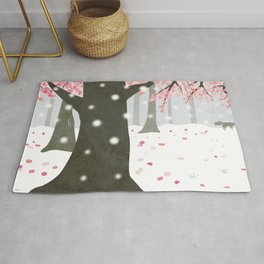 In the Stillness Rug | Landscape, Vector, Peaceful, Beauty, Nature, Graphicdesign, Snowscape, Tranquility, Animal 