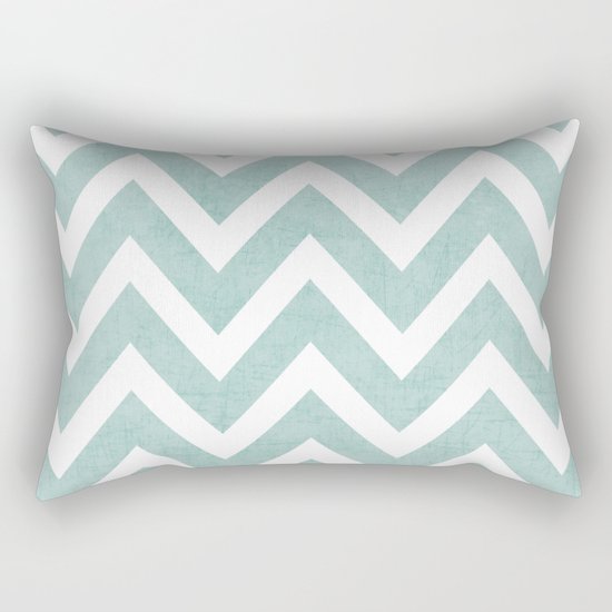 robins egg blue chevron Rectangular Pillow