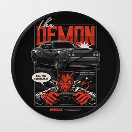 Challenger Demon Sport Car Illustration Wall Clock