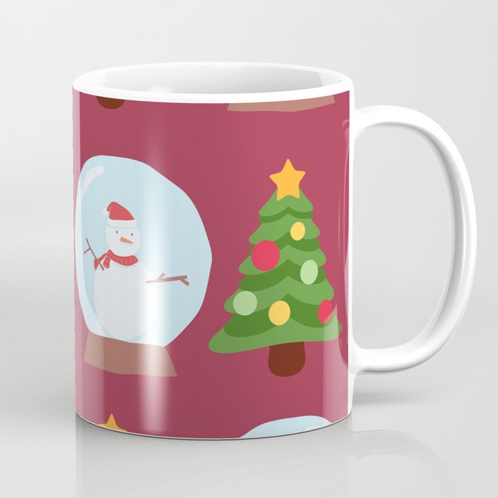 Winter/Christmas - Snow Crystals And Christmas Trees Coffee Mug