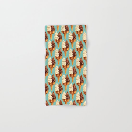 Ice Cream Pattern - Teal Hand & Bath Towel