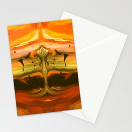 Heaven and Hell Orange Stationery Card