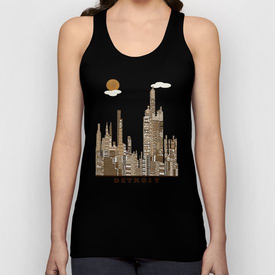 Detroit skyline vintage Unisex Tank Top
