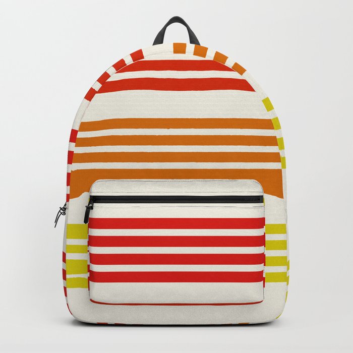Tadaharu - Reddish Retro Stripes Backpack by AlphaOmega | Society6