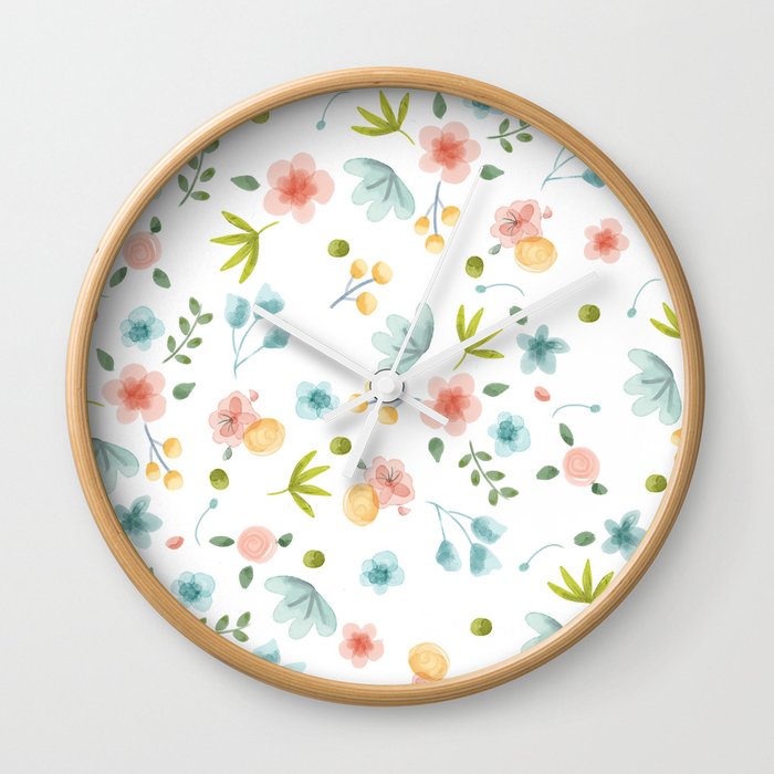 Flower Bed Wall Clock