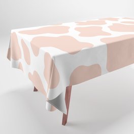 Peachy Cow Print Tablecloth