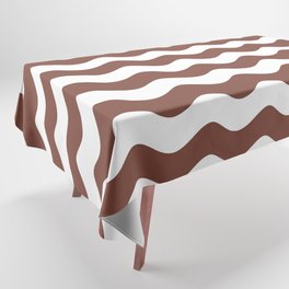 Sea Waves (Brown & White Pattern) Tablecloth