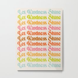 Kindness Quote Retro Metal Print