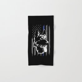 German Shepherd Police Dog American Flag Hand & Bath Towel