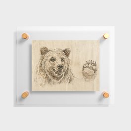 Grizzly Bear Greeting Floating Acrylic Print