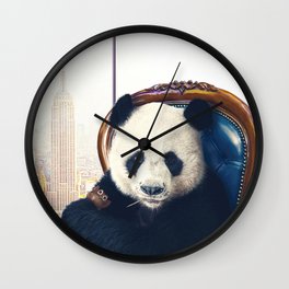 BOBBY GAMBINO Wall Clock | Panda, Chair, Portrait, Baby, Funny, Photo, Digital, Children, Color, Kids 