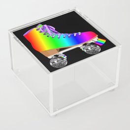 Retro Rainbow 70s Disco Roller Skates Acrylic Box