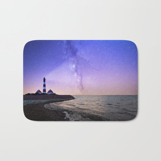Lighthouse under the stars #photography Bath Mat