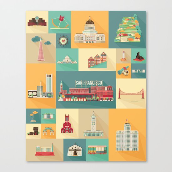 San Francisco Landmarks Canvas Print