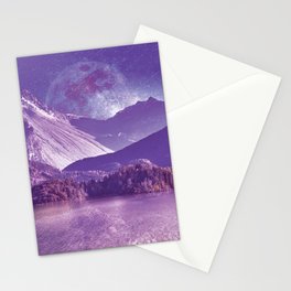 Beautiful purple moonlit night Stationery Cards