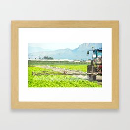 Tractor spray pesticide Framed Art Print