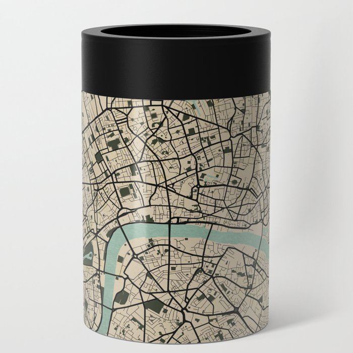 London City Map of England - Vintage Can Cooler
