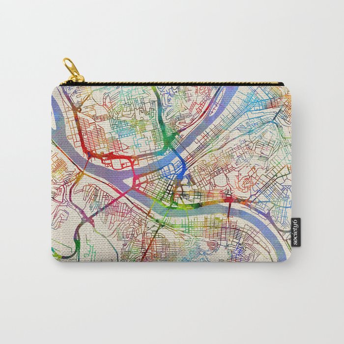Pittsburgh Pennsylvania Street Map Carry-All Pouch