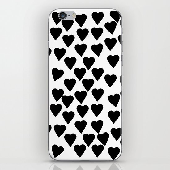 Hearts Black and White iPhone & iPod Skin