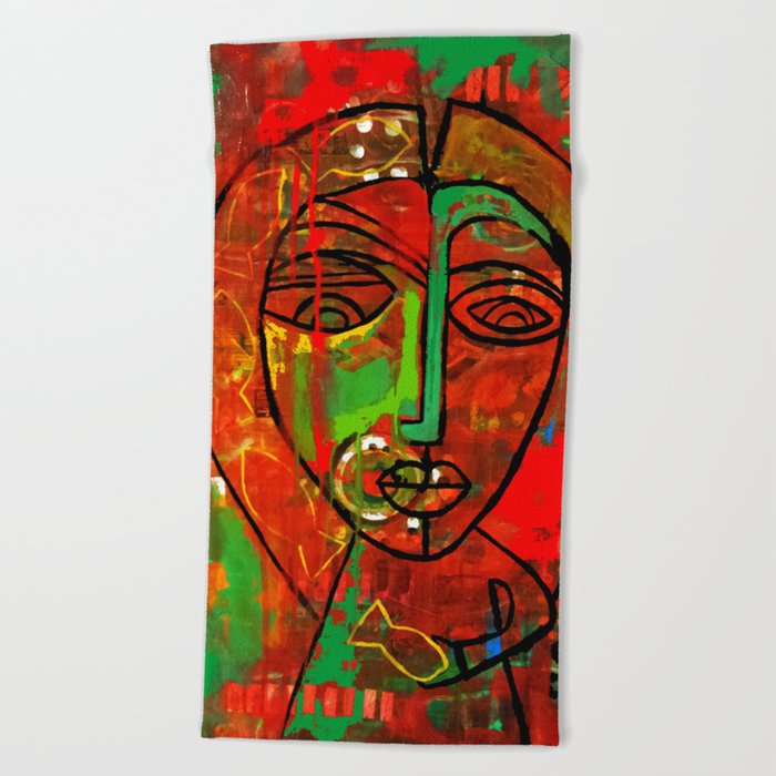 African Abstract Beach Towel