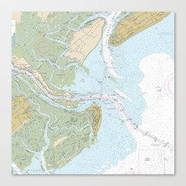 Tybee Island, Daufuskie Island, Calibogue Sound, South End of Hilton Head Island, and Vicinity Nautical Canvas Print