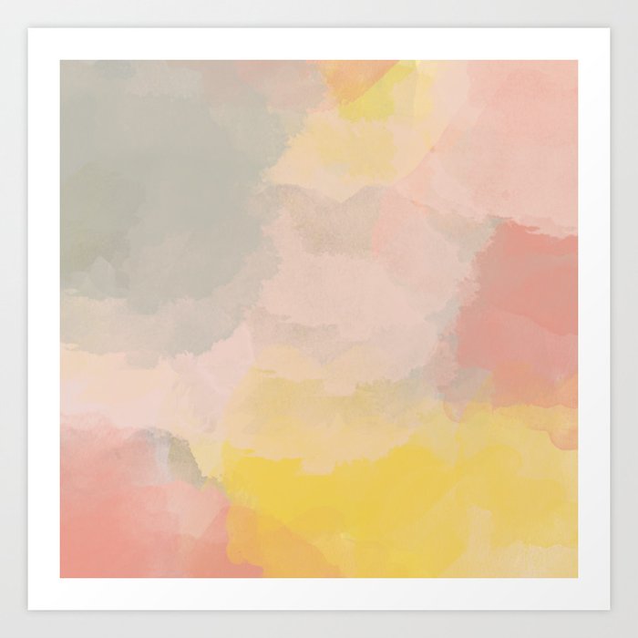 Pretty Watercolor Abstract Painting Art Print By Junejournal