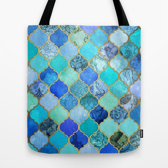 Baggage Covers Golden Moroccan Pattern Green Washable Protective Case