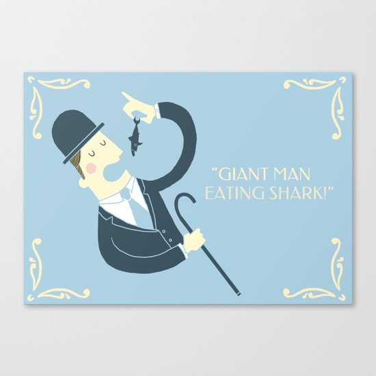 Giant man eating shark!! Canvas Print