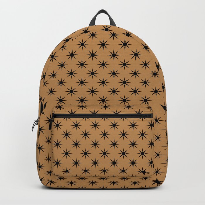 Dark Sun retro pattern on cream background Backpack