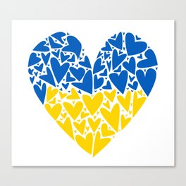 Ukraine Hearts Canvas Print