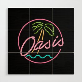 Oasis Neon Lights Logo Wood Wall Art