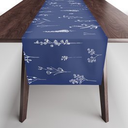 Classic Blue Wildflowers Table Runner