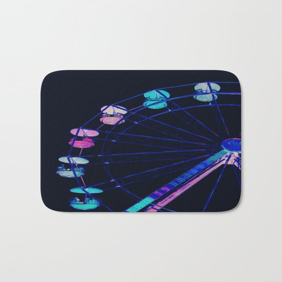 Ferris Wheel Pink Blue Aqua Bath Mat