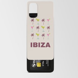 Ibiza Vacations Retro Illustration Modern Art Decor Boho Light Pink Aesthetic Android Card Case