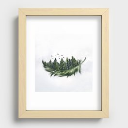 Earth Feather • Green Feather I Recessed Framed Print