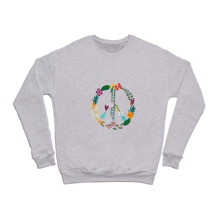 Floral Peace Sign Crewneck Sweatshirt