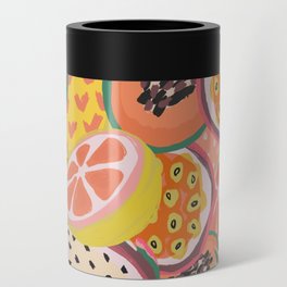 Bright Tropical Fruit Pattern Can Cooler