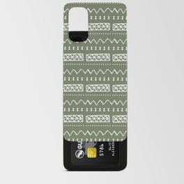 Zesty Zig Zag Bow Tie Light Green and White Mud Cloth Pattern Android Card Case
