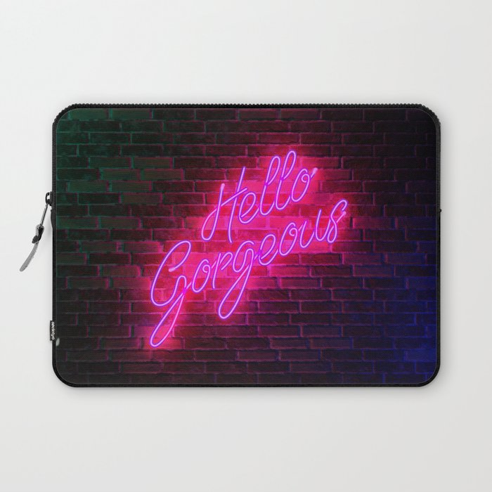 Hello Gorgeous - Neon Sign Laptop Sleeve