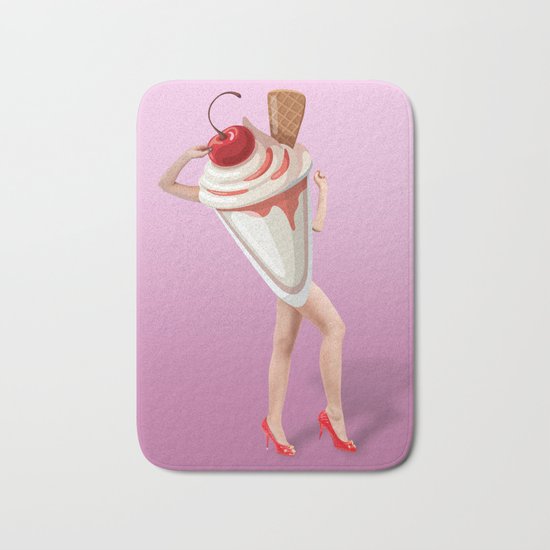 ice cream woman Bath Mat