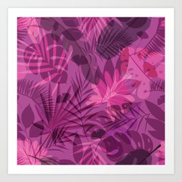 Fancy Jungle Monstera And Palm Leaves Art Print