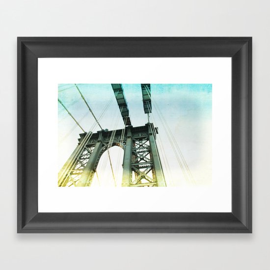 manhattan bridge in the light Framed Art Print