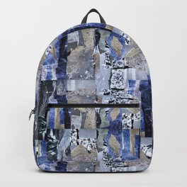 Abstract Geometric Minimal Mosaic of Lavender and Silver Palladium Leaves. Backpack