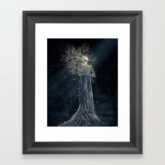Dark portrait in autumn II Framed Art Print