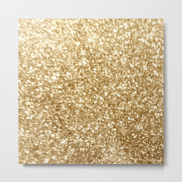 Gold glitter Metal Print