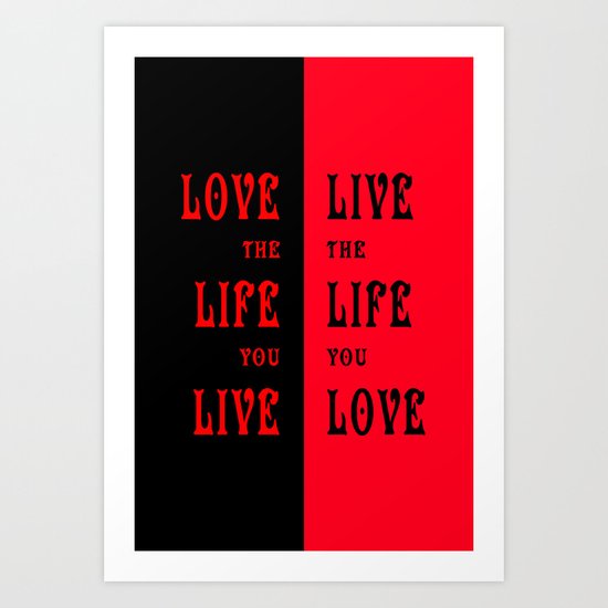 Love Life in Red Art Print